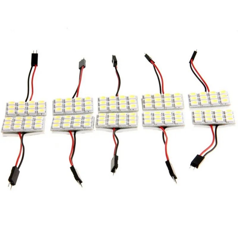 200 세트 로트 순수 흰색 12 5050 SMD LED 자동차 조명 패널 T10 돔 전구 BA9S 어댑터 DC 12V 1618038