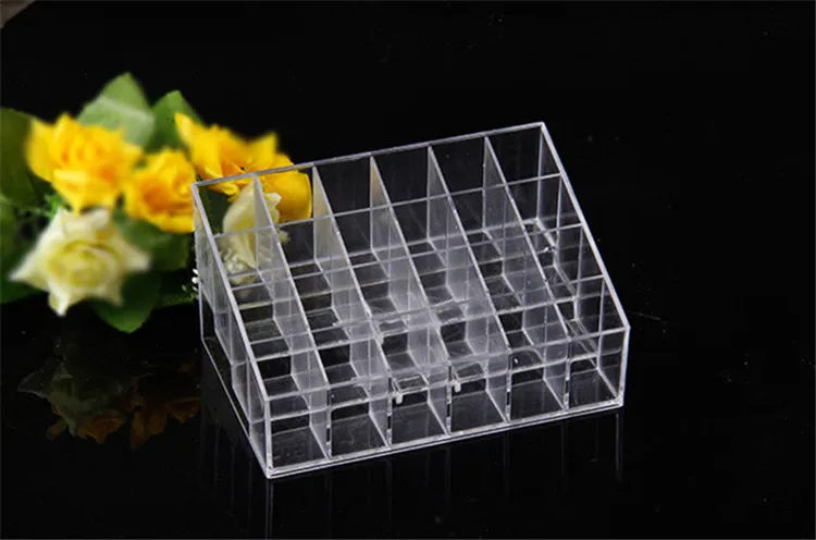 Acryl Make-up Organizer Clear Acryl 24 Lippenstift Houder Display Stand Cosmetische Organizer Makeup Case Make-up Tassen Cosmetica Bag