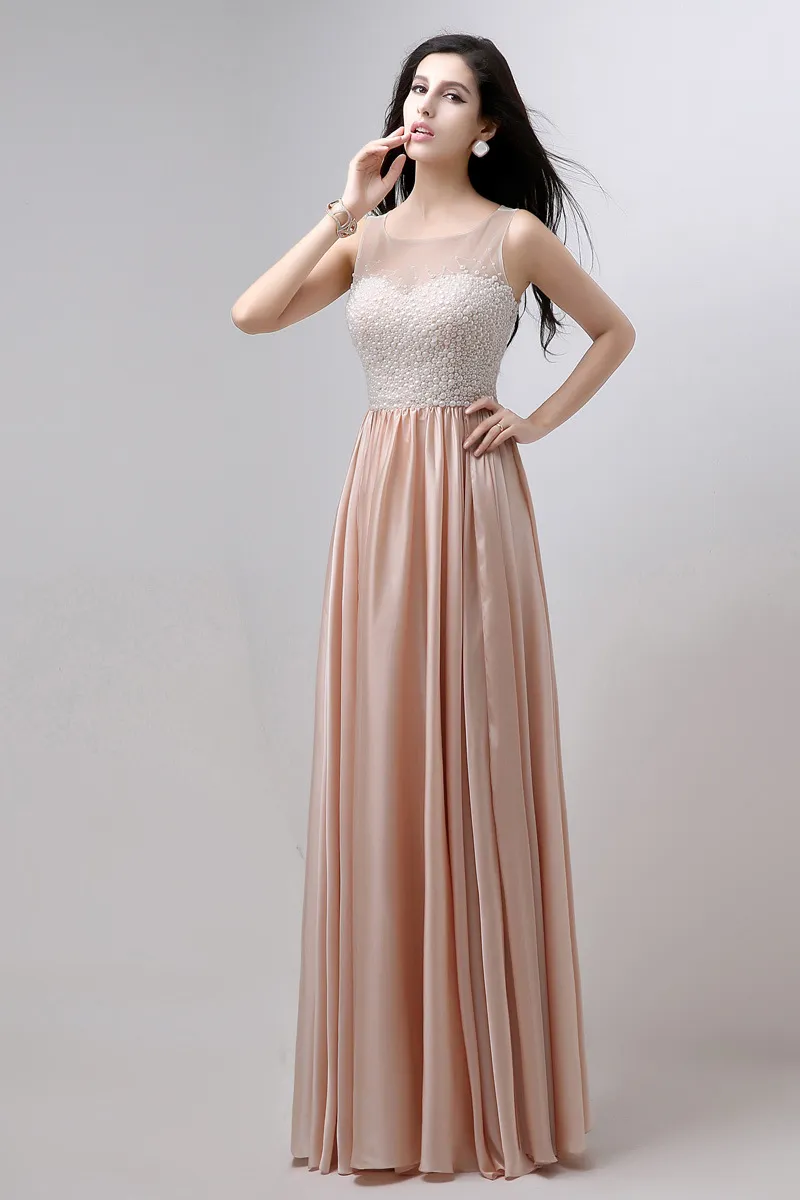 NEU 2021 Baby Pink Kleider Abend Juwelenhülse Eine Linie schwerer Perlenperlen auf oberen formalen Prominenten Prom Cocktail Party Kleid4939146