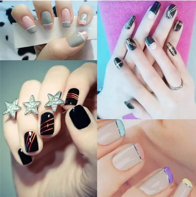 Blandade färger Rolls Striping Tape Line Nail Art Tips Dekoration Klistermärke Skönhet Dekoration Klistermärke Nails Care Art Tillbehör