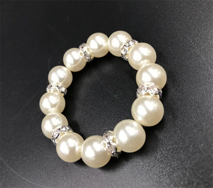 White Pearls Napkin Rings Wedding Napkin Buckle For Wedding Reception Party Table Decorations Supplies I121