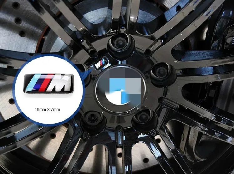 100 st Tec Sport Wheel Badge 3D Emblem Dekaler Dekaler Logotyp För BMW M Series M1 M3 M5 M6 X1 X3 X5 X6 E34 E36 E6 bilstylingdekaler