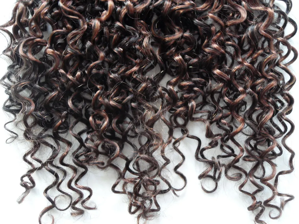 Mongolian Jerry Curly Haft Weft Clip In Hair Extensions Obehandlad Curly Natural Black Mix Brown Färg Human Extensions