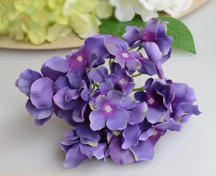 5.9" Silk Hydrangea Flowers Heads DIY Artificial Flower Ball Wreath Garland Wall Made DIY Accessory for Home Wedding Decoration 