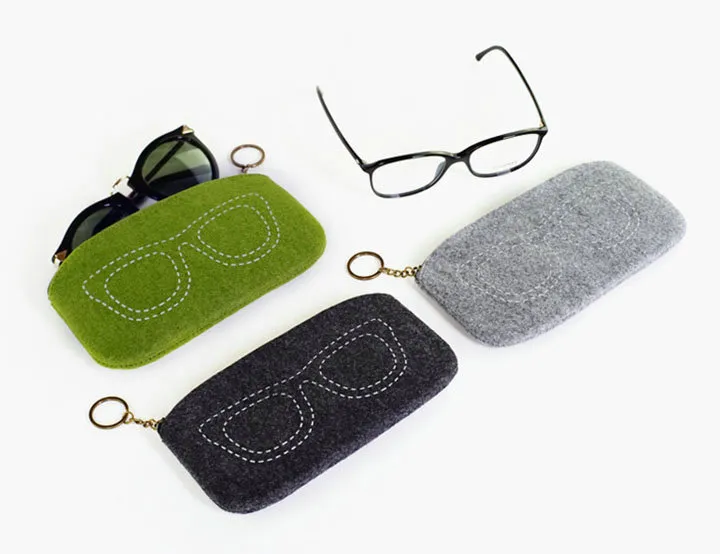 Fashion Felt Simple Eyeglasses Bag väska Organizer Drop Shippi kan anpassas