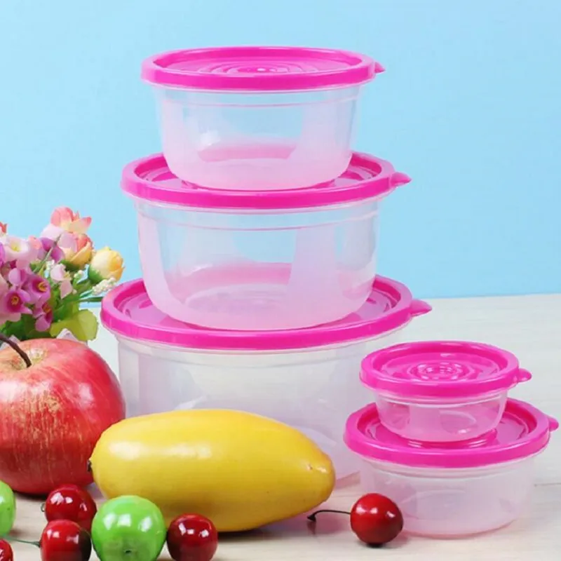 Multifunction Transparent Sealed Crisper Set Round Square Plastic Moistureproof Food Storage Box Kitchen Containers ZA0910