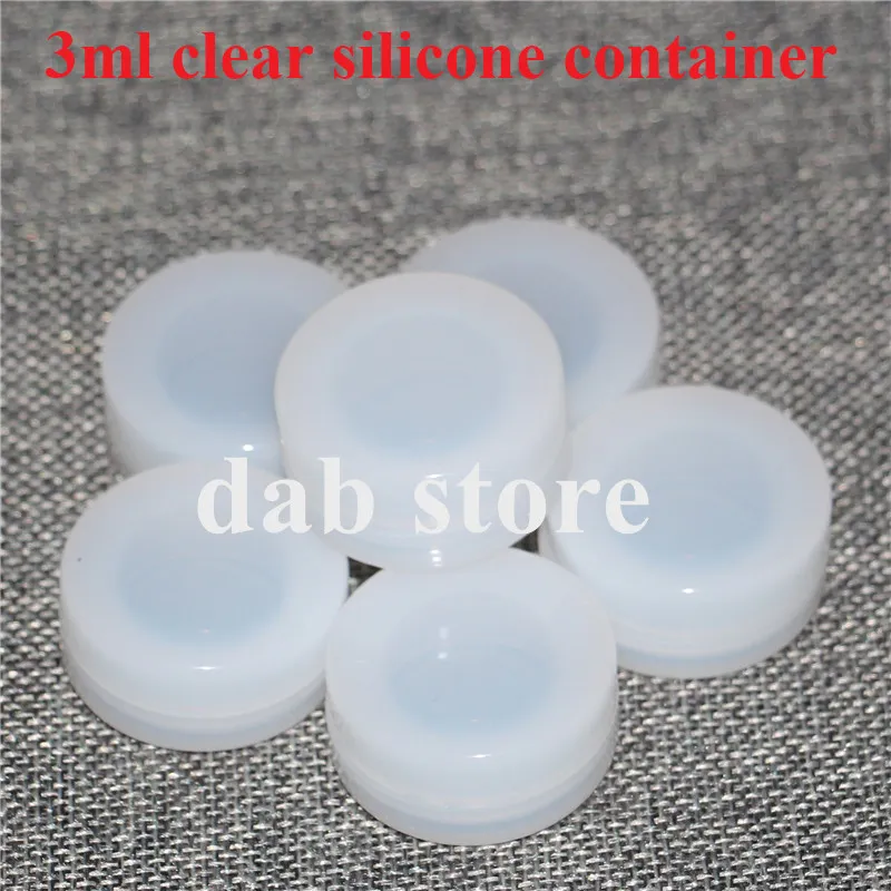 100 FDA 3ml clear silicone container nonstick clear silicone jar for wax or cosmetic silicone concentrate storage for 2996249