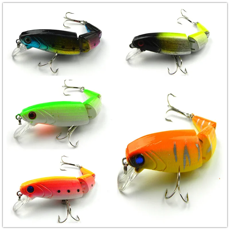 new Minow lure plastic 3 sections Jointed Hard Bait gear Fishing freshwater lures tackle10.5CM 14G 6# hooK isca artificial free shipping