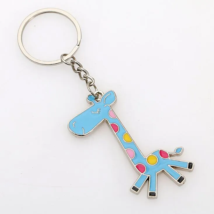 Ny ankomst Giraffe Zinc Alloy Key Ring Plating Keychain Hot Kr346 Nyckelringar blandar order 20 stycken mycket