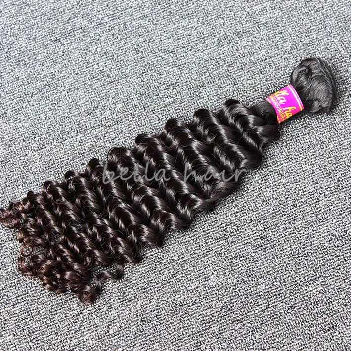 Pacotes de cabelo virgens ondulados de onda profunda Remy Human Humf Weft Extens￵es de 8-34 polegadas Julienchina 8a 1pc Weave peruano Cor natural