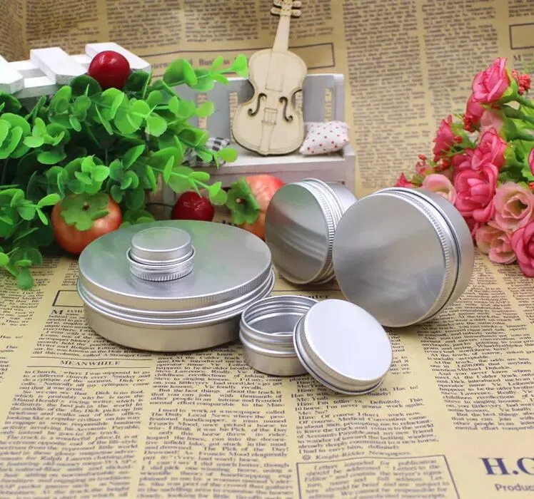 Aluminum Jar Lip Balm Pot Cosmetic Box Cream Emulsion Makeup Cream Container Empty Refillable for Cream Tins