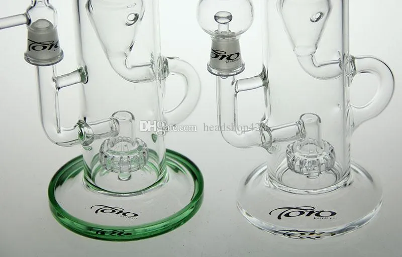  TORO-2016 New Bong glass water pipe glass bong recycler bong water pipe two function with oil rig herb toro bowl 