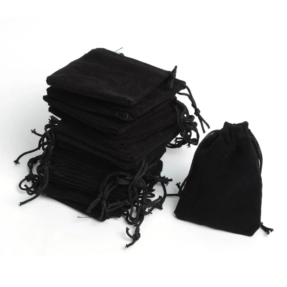 7x9cm Portable Black Velvet Gift Pouch Small Jewelry Bag jewelry Packaging Pouch