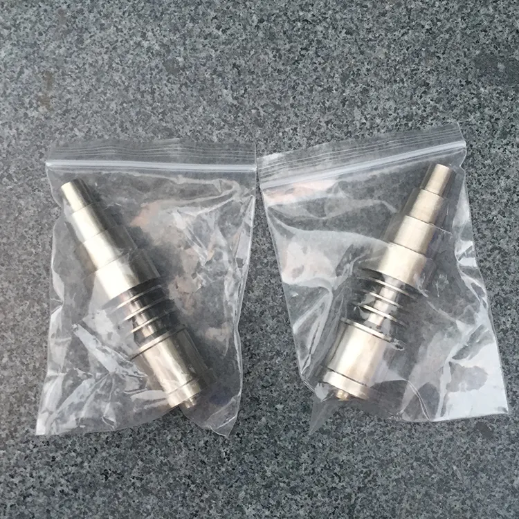 6 em 1 Domeless Titanium Prego GR2 Nails joint 10mm 14mm e 18mm de Vidro bong tubulação de água tubo de vidro para g9 enail dnail