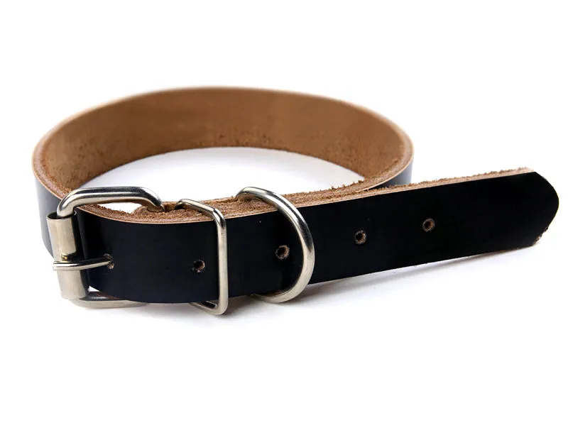 Hot Sale Dog Tillbehör Real Cowhide Leather Dog Collar 2 Färger 4 Storlekar Partihandel Gratis frakt