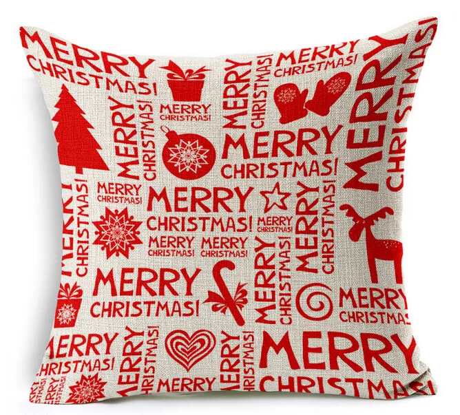 180gクリスマステーマ枕箱父クリスマス雪だるまの枕カバーメリークリスマスギフトクッションカバー子供のための最高の贈り物10ピース