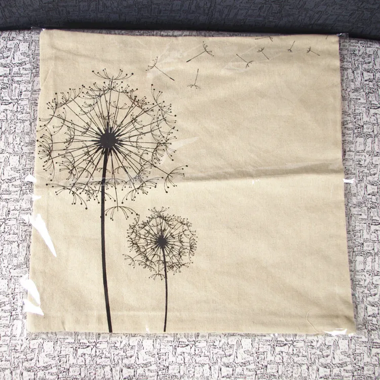 Dandelion Pillow Cover Simple Small Fresh Dandelion Cotton Linen Throw Pillow Cover Cushion Cover Pillowcase New Arrival 