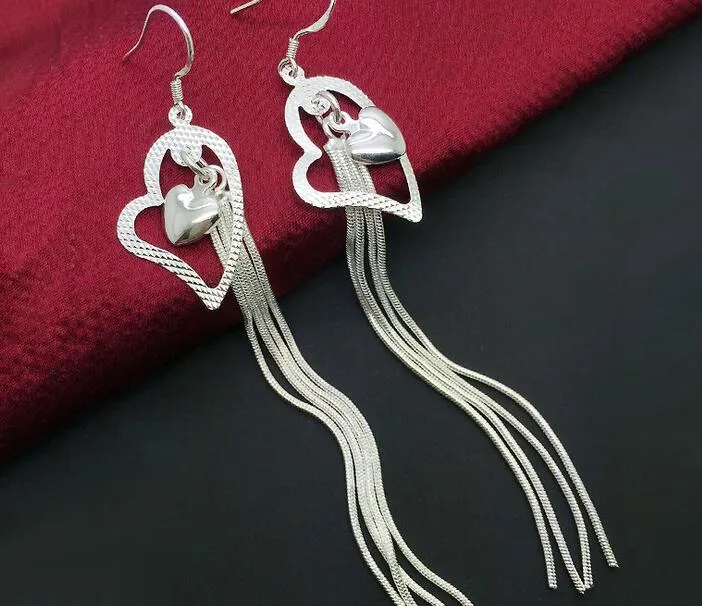 Hot Selling High Quality plating 925 Silver Earrings For Women Fashion Jewelry Charm Tassels Earrings 20 style 