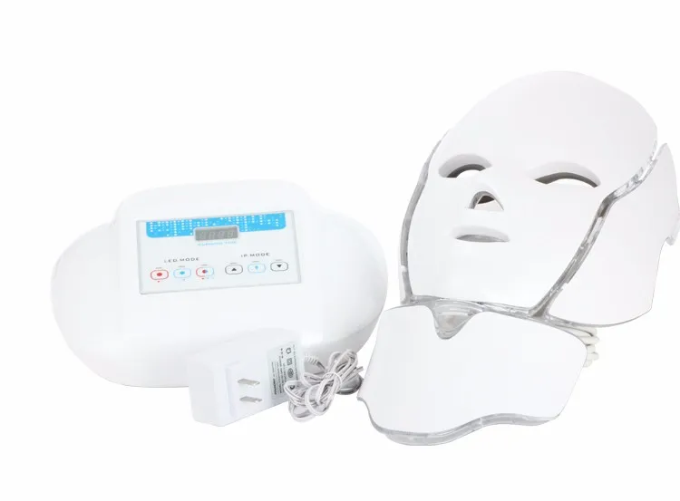 Lm002 3 kleuren fotodynamische led infrarood gezicht hals masker huid microcurrent massager verjonging anti-aging schoonheid therapie thuisgebruik kliniek