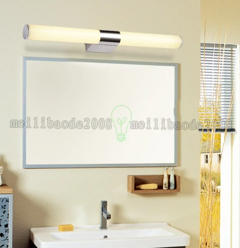 Neue Ankunft Hohe Qualität 60 cm 80 cm Kurzrohr Edelstahl LED Warmweiß/Weiß Wandleuchte Badezimmerspiegellampe 110-240 V AC MYY