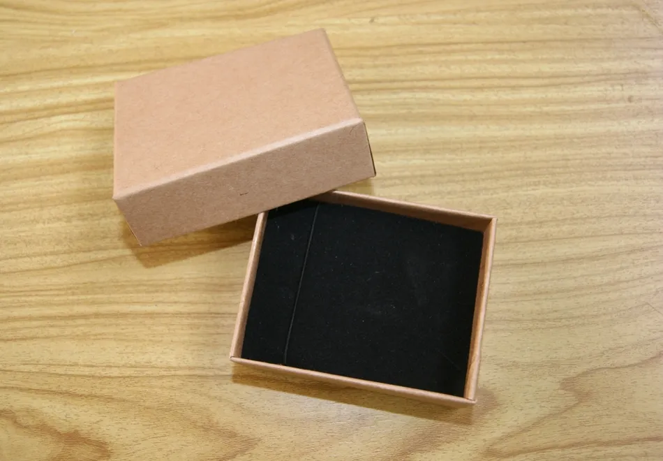 simple seven high quality  necklace jewelry box lovers ring case gift package kraft paper box middle