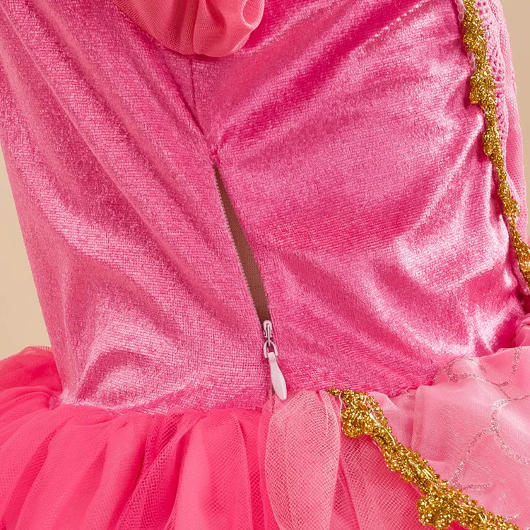 Prettybaby 2016 grossist baby flickor frusen klänning sovande skönhet prinsessa klänning aurora prinsessa klänning cosplay klänningar julklänning