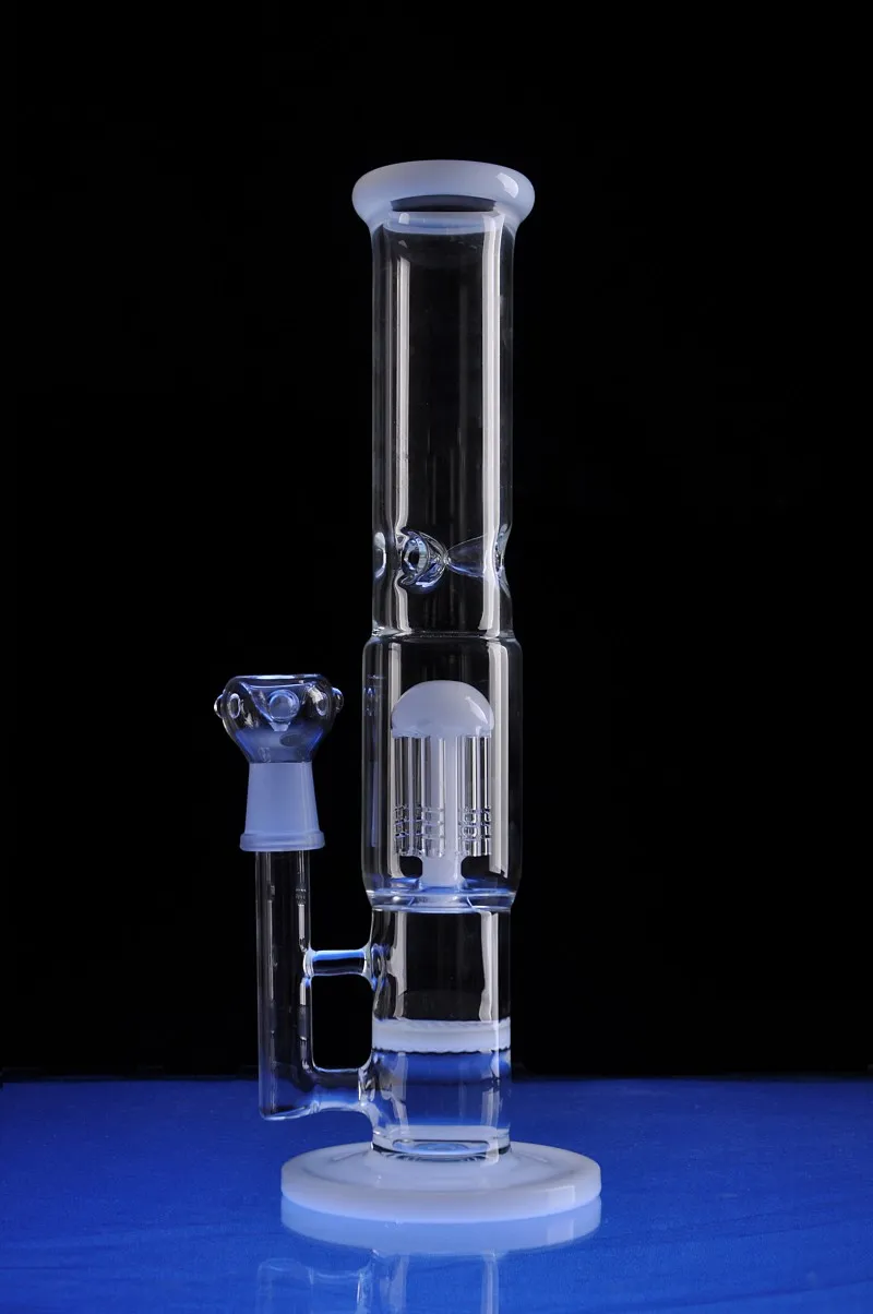 Wasserpfeifen Hohe Bongs! Weiße Bong-Armbaum-Perc-Bong aus dickem Glas mit geradem Rohr, 18 mm