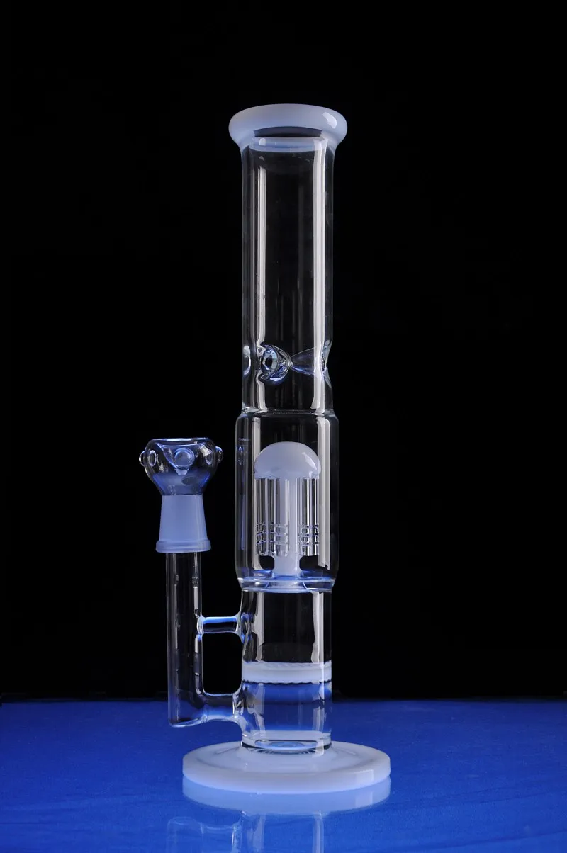 narghilè Tall Bong! Bianco Bong Arm Tree Perc Bong Glass Bong a tubo dritto in vetro spesso 18mm