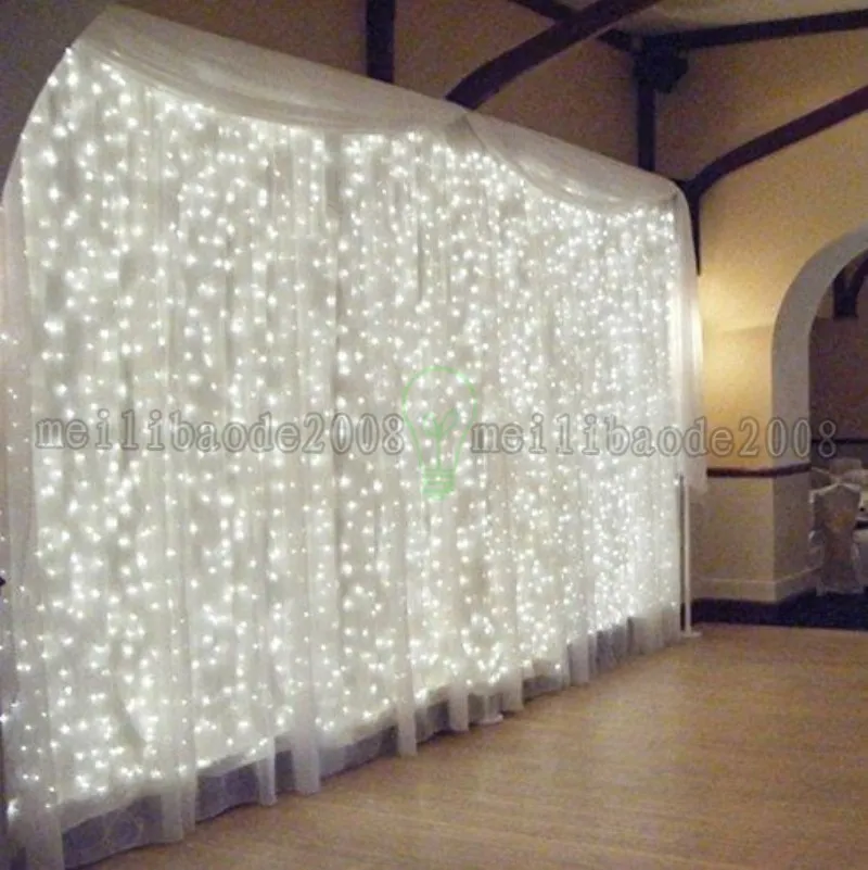 2016 3x3meter 300ds Curtain Lights UL / Rosh / CE Homologacja Czysta Copper String String Fairy Sparkle Lights Wedding Party Decoration Myy19