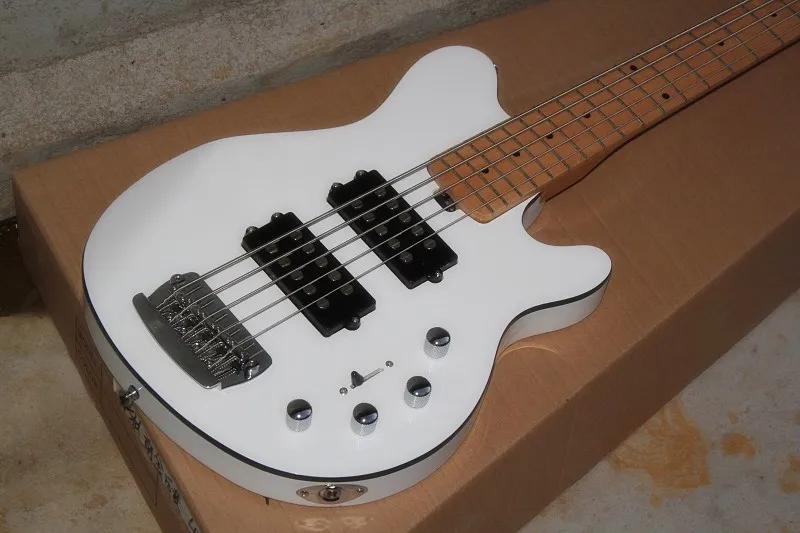 Music Man Reflex 5 Struny Bass Erime Ball Stingray White Electric Guitar HH 9V Active Active Pickups