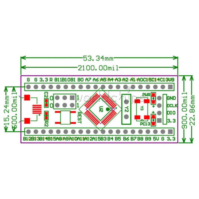 Módulo de placa de desarrollo de sistema mínimo STM32F103C8T6 ARM STM32 para Arduino B00313