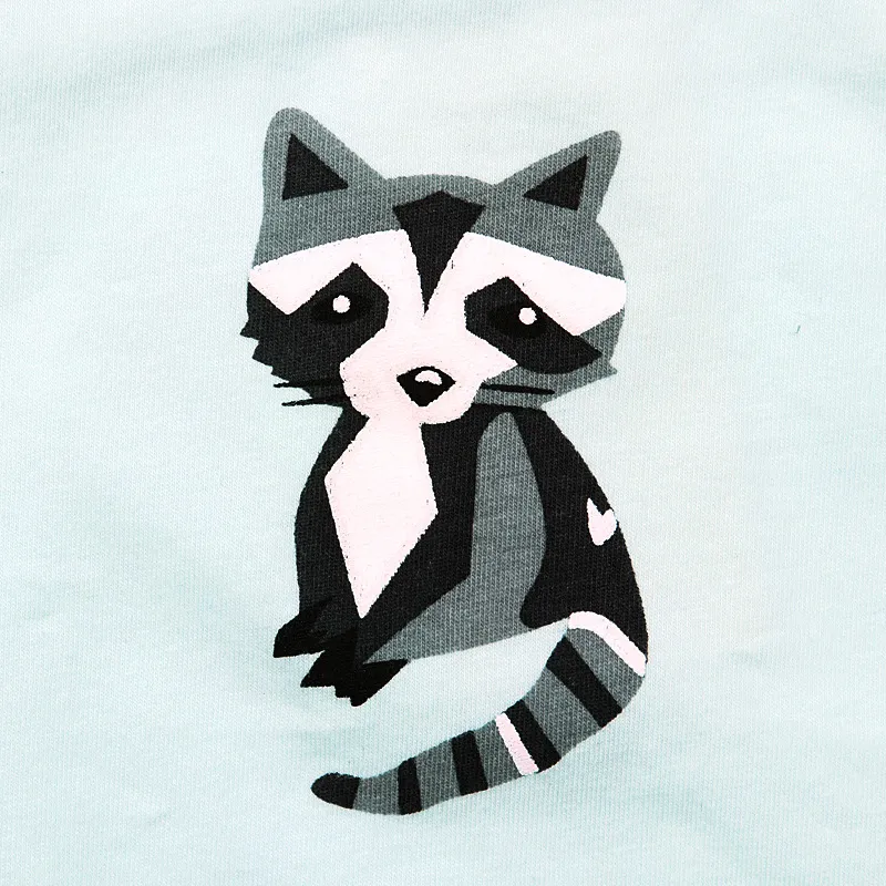 Neonato Vestiti Carino Pagliaccetto del bambino Estate senza maniche Raccoon stampato Tuta Baby One Piece Suit Outfits Abbigliamento bambini in cotone Babysuit