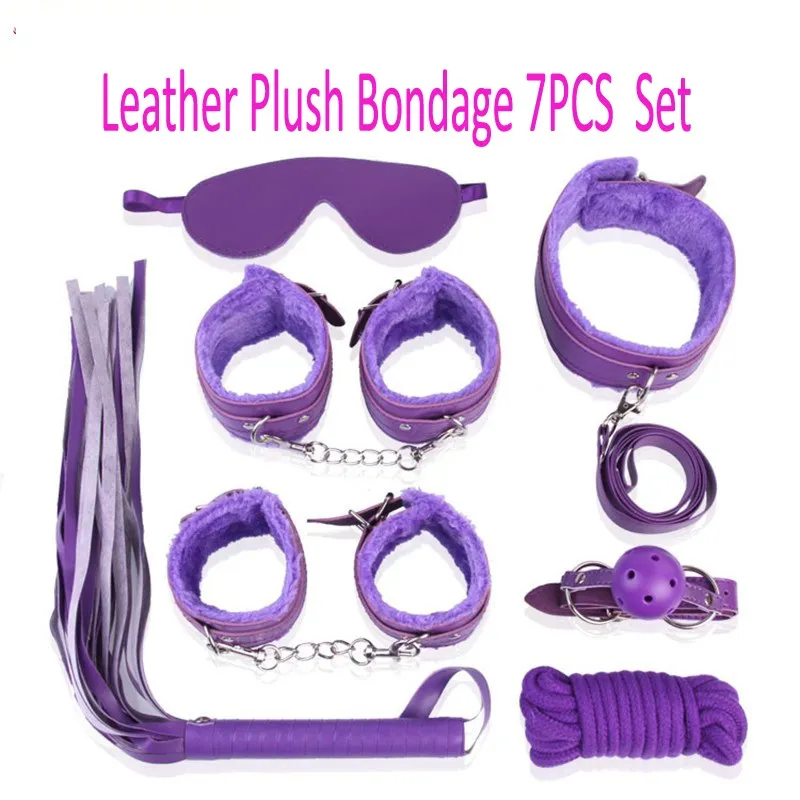 fouet collier Bouche balle gag Sexe Jeux pour adultes bondage Ensemble En Cuir En Peluche Quatre Couleurs jouets érotiques jouets sexuels adultes pour femmes sex shop