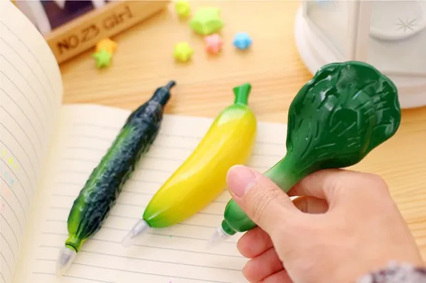 귀여운 편지지 공 포인트 펜 자기 야채 과일 편지지 사무 용품 한국어 어린이 문구 키트