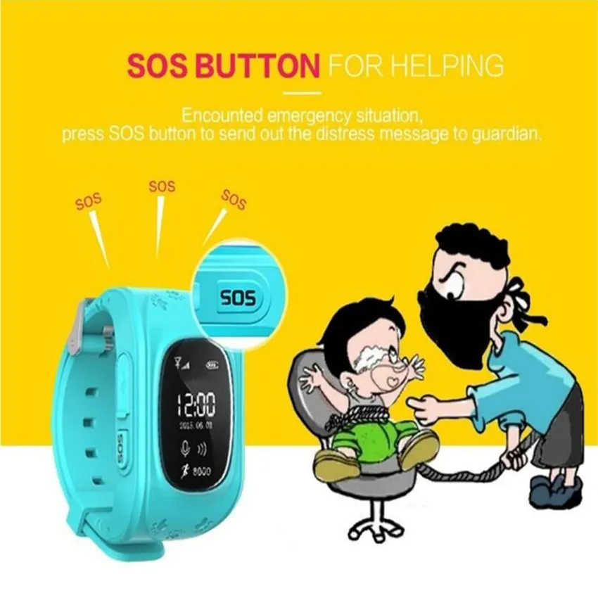 Bestselling Q50 relógio de pulso SmartWatch Q50 Smart Watch Criança GPS Rastreador Bluetooth Relógios Inteligentes Monitor Remoto Double Localize SOS Kids