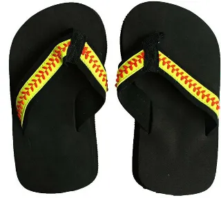 Softball amarelo flip flop chinelos sandálias womens beach sports slippers