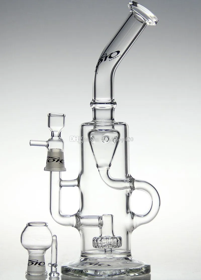  TORO-2016 New Bong glass water pipe glass bong recycler bong water pipe two function with oil rig herb toro bowl 