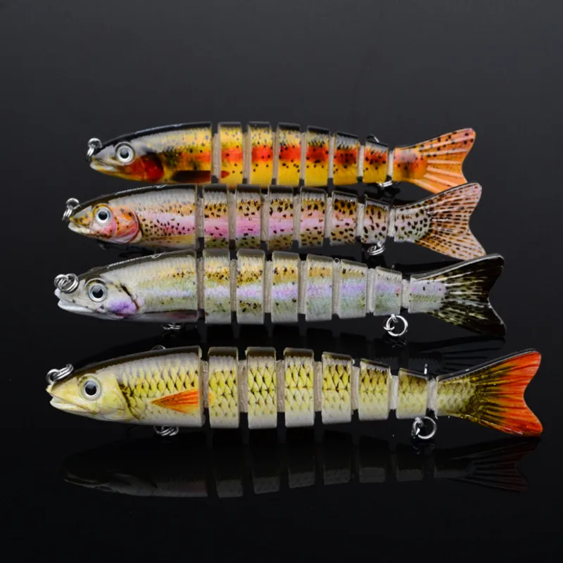 DHL Delivery Newest Multi Jointed Bass Plastic Fishing Lures Swimbait Sink Hooks Tackle 12.3cm 19.47g