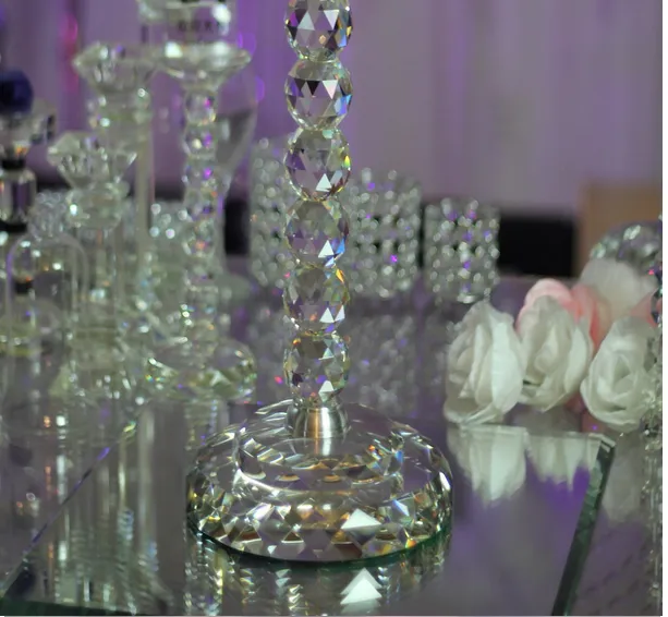 Livraison gratuite au détail grand cristal mariage pièce maîtresse support de fleurs étagère à fleurs 35.43 pouces