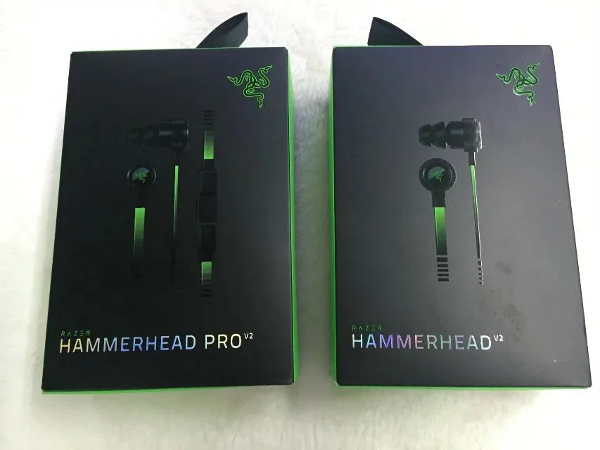 Razer Hammerhead Pro V2 Kopfhörer In-Ear-Kopfhörer mit Mikrofon mit Einzelhandelsverpackung In-Ear-Gaming-Headsets Kostenloser Versand.