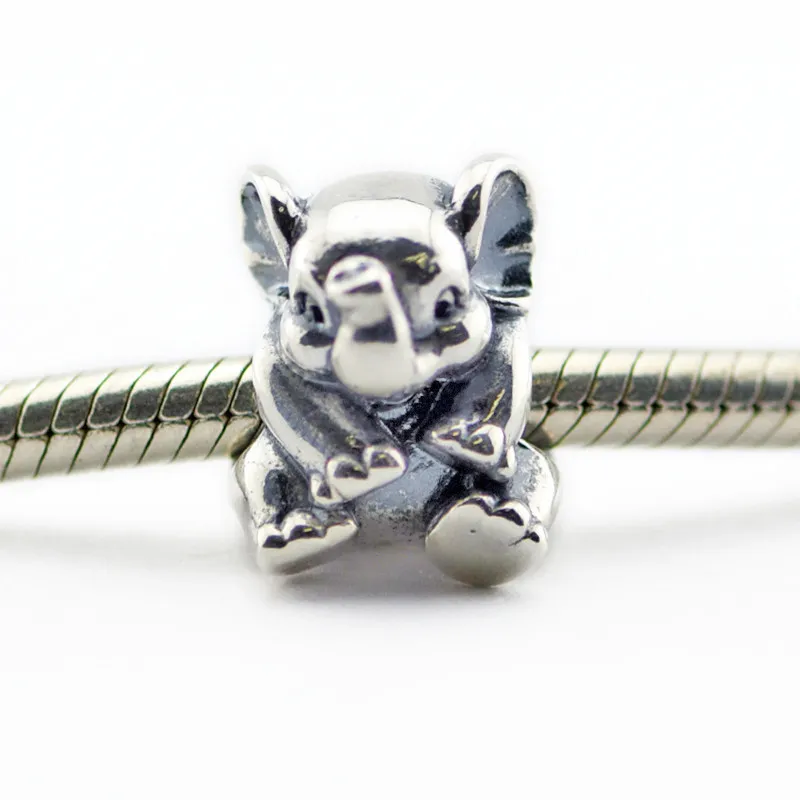 Passend für Pandora-Armbänder 2016 Lucky Elephant Charm Silberperlen 100 % 925 Sterling Silber Charms DIY Schmuck