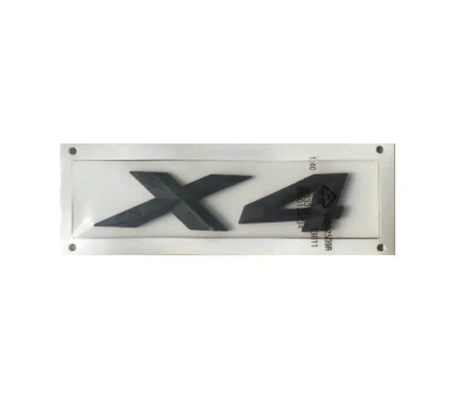 Autocollant noir brillant "X 4" pour lettres de coffre, Badge emblème pour BMW X4
