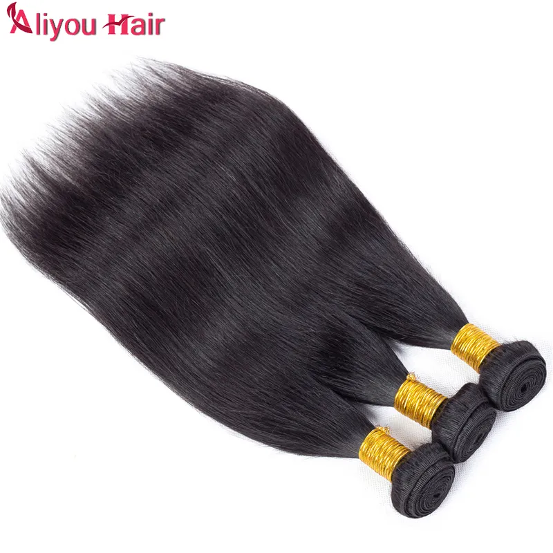 Grade 8a Droite Brésilienne Vierge Cheveux Top Indien Péruvien Cambodgien Malaisien Bundles de Tissage de Cheveux Humains Droite Extensions de Cheveux Brésiliens