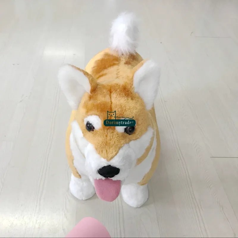 Dorimytrader Pop Emaulant Animal Shiba Inu Pluszowa Zabawki Nadziewane Pies Realistyczny Może jeździć na tylnej dzieci Dekoracji prezentów 50cm Dy61802