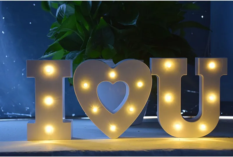 26 Letters White LED Night Light Marquee Sign Alphabet Lamp For Birthday Wedding Party Bedroom Wall Hanging Party Decoration ZA4919