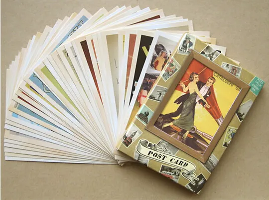 Wholesale New Hot of 32 Vintage Post card Postcard Postcards Advertising History Retro 