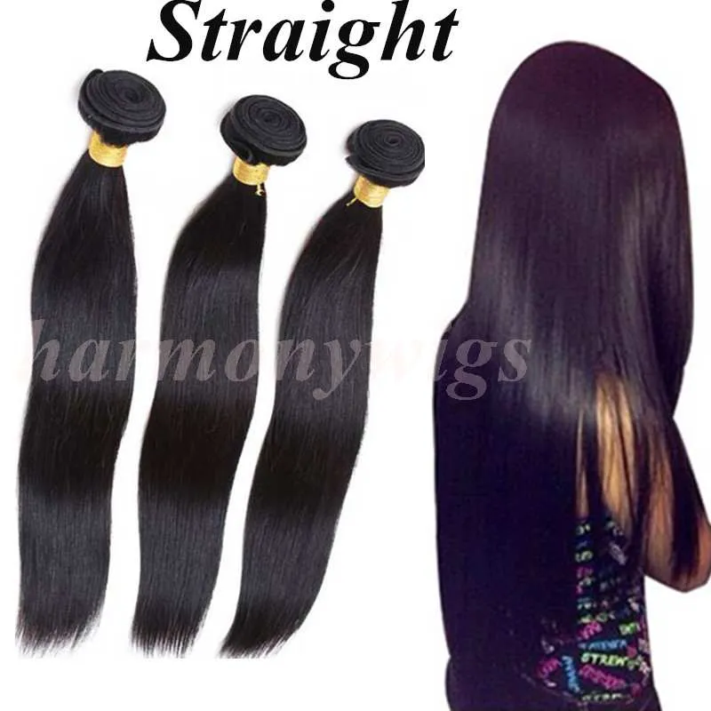 Virgin Hair Weaves Brazilian Human Hair Bundles 8-34inch Unprocessed Peruvian Malaysian Indian dyeable double weft hair extensions