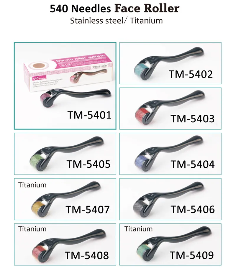 TM- 540 MOQ 1 Stück rostfreie Nadeln Dermaroller Mikronadel Meso Roller Deramroller zur Gesichtshautverjüngung