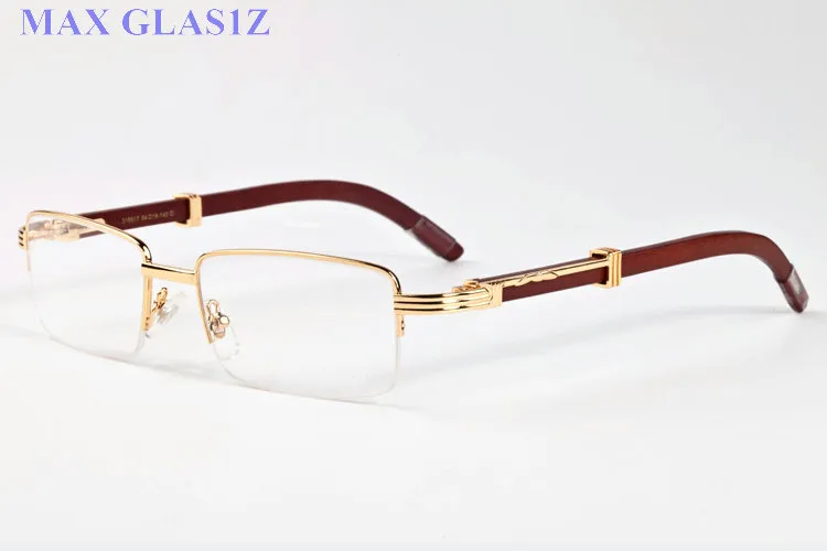 남성과 여성 대나무 나무 일에 대한 고전적인 고품질의 새로운 패션 스포츠 패션 선글라스 상자와 케이스 갈색 검은 색 투명 렌즈 안경