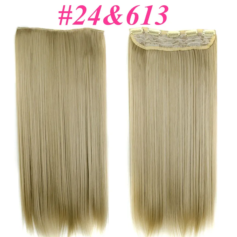 Clip in hair extension Ponytails synthetic Straight hair pieces 5clips 60CM 120g clip on hair extenions more colors8076980